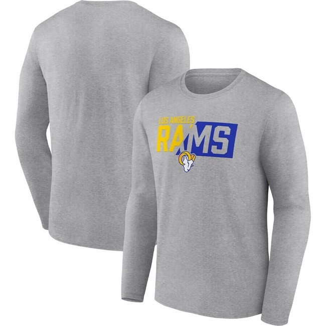 Men's Grey Los Angeles Rams One Two Long Sleeve T-Shirt